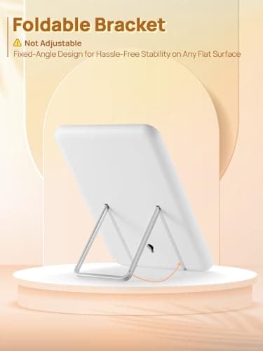 OMIRO Desk Makeup Mirror, 8 x 5 inches Table Mirror with Foldable Stand and Hanging Hole for Shaving and Travelling, White - Image 7
