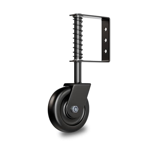 DURIGID 4.3” Spring Loaded Gate Caster Heavy Duty Gate Wheels for Wooden, Vinyl and Metal Gates, Gate Wheel with 360° Swivel, Ideal for Outdoor Fence Gates, 200 Lbs Capacity, Black, 1 Pack - Image 1