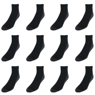 Hanes Men's, X-Temp Cushioned Ankle Socks, 12-Pack, Black-12 Pack, 6-12 - Image 2