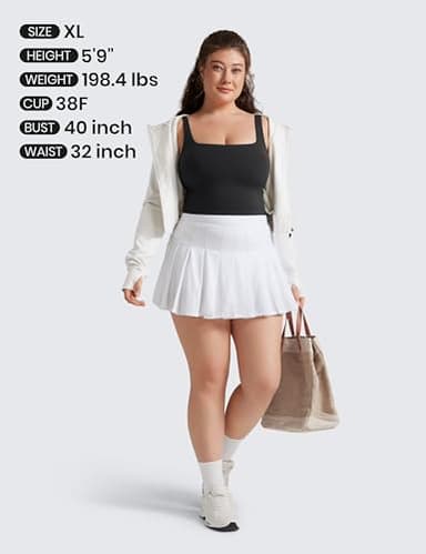 CRZ YOGA Butterluxe Womens Square Neck Longline Sports Bra - Workout Crop Tank Tops Padded Yoga Camisole with Built in Pads Black Small - Image 7