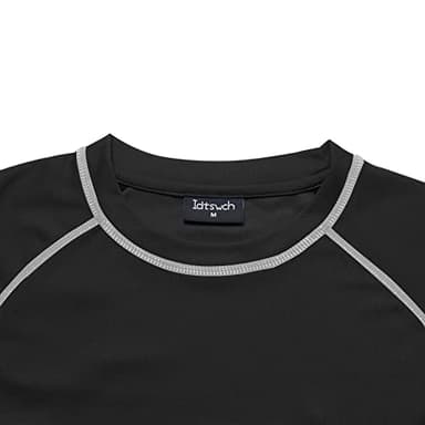 Mens Big and Tall Swim Shirt Sun Protection UPF 50+ Rash Gard Quick Dry T-Shirt Black - Image 4