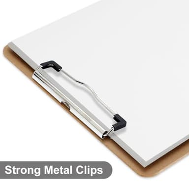 Macroclo Wood Clipboards Set of 8, Letter Size Hardboard Clip Board 8.5x11 for Classroom, Students, Kid, A4 Standard Size 9" x 12.5" with Low Profile Clip, Office & School Supply - Image 3