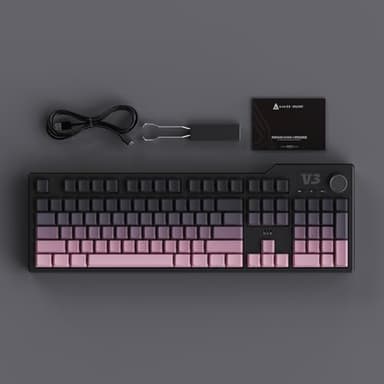 NACODEX Ajazz AK980 Pink Gaming Machanical Keyboard Gift Switch Full Size RGB Gasket Mount 8000mAh Triple Modes Custom Keyboard with Five Layer Pad | Knob Control - Image 8