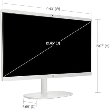 HP 2025 New 22 Inch All-in-One Desktop Computer • Intel CPU • Ultra-Quiet Design • Microsoft Office Trial • Wi-Fi 6 • White KB & Mouse • WOWPC Recovery USB • Windows 11 (20GB RAM | 1TB SSD) - Image 4