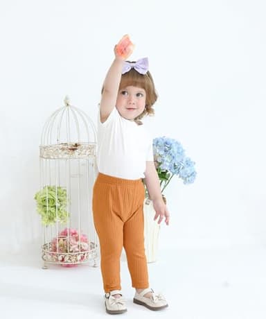 Fullfamous Baby Infant Girl Pants Cotton Ribbed 5 Pack Leggings Clothing Outfits Clothes Black/White/Navy/Pink/Mustard Yellow 6-12 Months - Image 6