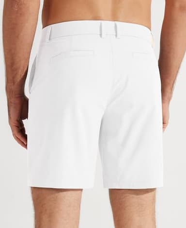 Libin Men's Golf Shorts 7" Work Dress Shorts Casual Flat Front Hybrid Short Lightweight Quick Dry Water Resistant, White, Size 30 - Image 2