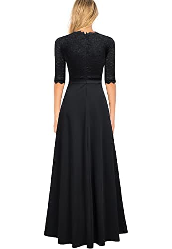 REPHYLLIS Black Dresses for Women Bridesmaid Quinceanera Evening Dresses XL - Image 3
