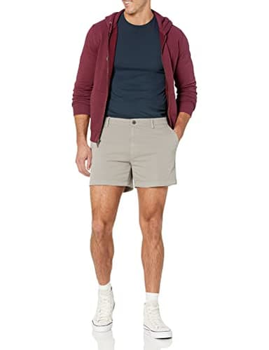 Amazon Essentials Men's Slim-Fit 5" Flat-Front Comfort Stretch Chino Short (Previously Goodthreads), Light Grey, 28 - Image 5