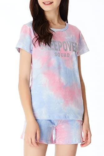 Beezizac Girls Sleepover Theme Matching Pajamas Size 8-100% Cotton Summer Short Sleeve Tween Kids Jammies Set PJS Pal - Image 3