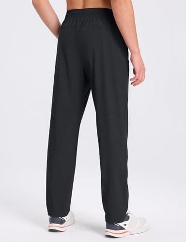 baleaf Men's Athletic Pants with Zipper Pockets Lightweight Quick Dry Tapered Sweatpants for Track Workout Jogging Running Black M - Image 3