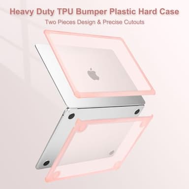 MOSISO Compatible with MacBook Air 13 inch Case 2025 2024 2023 2022 M4 A3240 M3 A3113 M2 A2681,Anti-Cracking Heavy Duty TPU Bumper Hard Case&Keyboard Skin&ScreenFilm for MacBook Air 13.6, Pink - Image 5