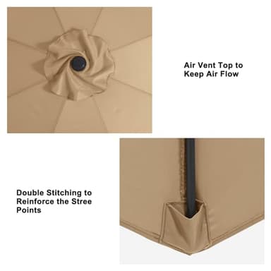 MASTERCANOPY Patio Umbrella 9 ft Replacement Canopy for 8 Ribs-Dodger Blue Canopy Only - Image 5