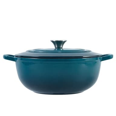 Flavehc Dutch Oven Pot with Lid 4.8 qt Enameled Cast Iron Dutch Oven for Bread Baking DarkCyan - Image 9