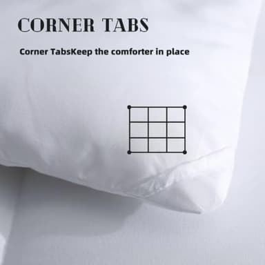 DOWNCOOL Comforters Queen Size, Duvet Insert, White All Season Duvet, Lightweight Quilt, Down Alternative Hotel Comforter with Corner Tabs (White, Queen 88x92 Inches) - Image 3