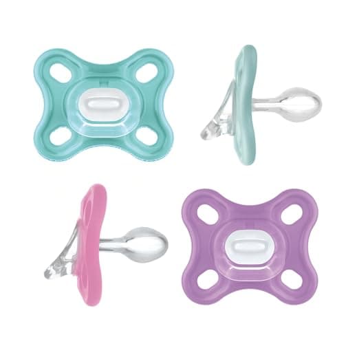 MAM Comfort Baby Pacifiers, Lightweight One-Piece Full Silicone Binky for Newborns 0-3 Months, BPA-Free Nipple, Easy to Clean Pacifier, Best for Breastfed Babies, 4 Count Binkies - Image 1