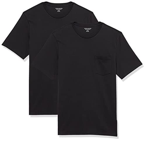 Amazon Essentials Mens T-Shirts, Regular-Fit, Short-Sleeve Crewneck Pocket, Pack of 2, Black, 4X-Large Big Tall - Image 1