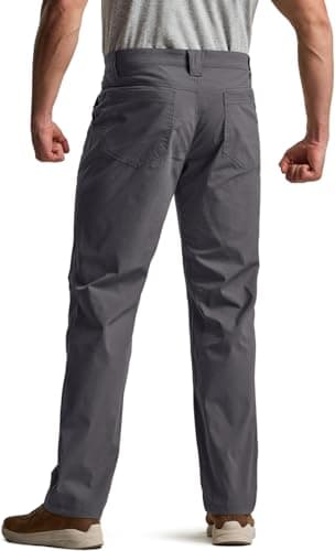 CQR Men's Vent Stretch Pants, Quick Dry Lightweight Casual Cargo Pants, Water Resistant Straight-Fit Utility Work Pants, Sedona Urban Pants Charcoal, 34W x 30L - Image 2