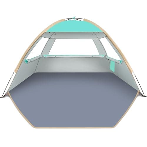 Gorich Beach Tent Sun Shelter for 3/4-5/6-7/8-10 Person with UPF 50+ UV Protection, Lightweight & Easy Setup Beach Shade Canopy, Portable Shade Tent Cabana - Image 1