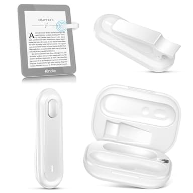 ODPOP Page Turner for Kindle Paperwhite, Remote Control Page Turner with Charging Case for Kindle iPad iPhone, Wireless Clicker for Reading in Bed (White) - Image 1