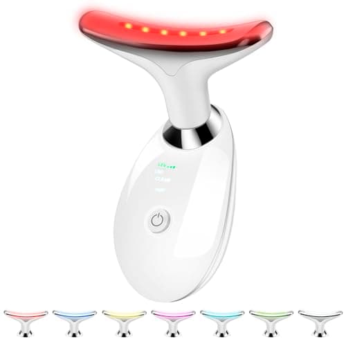 JURP Face Neck Beauty Device, 7 Color Led Face Neck Massager,Multifunctional Facial Skin Care Tool, Ideal for Home Skin Care - Image 1