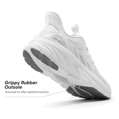 ALLSWIFIT Women's Slip On Walking Shoes Running Comfortable Tennis Breathable Non Slip Athletic Gym Workout Cross Training Fashion Sneakers,Size 7,White,SARR034W - Image 5