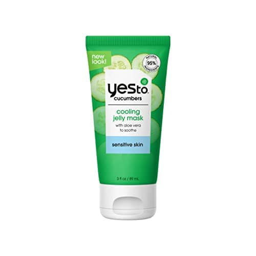 Yes To Cucumber Cooling Jelly Mask, Hydrating Bouncy Lightweight Gel Mask That Leaves Skin Feeling Cool, Soothed & Refreshed, With Cucumber Extract & Antioxidants Natural Vegan & Cruelty Free, 3 Fl Oz - Image 1
