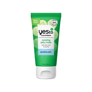 Yes To Cucumber Cooling Jelly Mask, Hydrating Bouncy Lightweight Gel Mask That Leaves Skin Feeling Cool, Soothed & Refreshed, With Cucumber Extract & Antioxidants Natural Vegan & Cruelty Free, 3 Fl Oz - Image 1