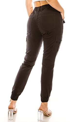 Double Denim January 5th High Waisted Cargo Joggers Pants for Women – Baggy Fleece-Lined Casual Sweatpants with Pockets Streetwear SCP-2049 Charcoal XL - Image 2