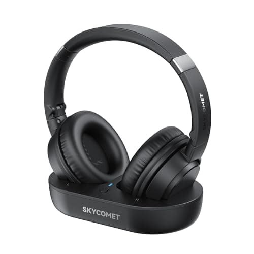 SKYCOMET Wireless Headphones for TV, TV Headphones Wireless for Seniors with Transmitter Charging Base, Perfect Audio Sync, No Audio Dealy, Ideal Gift for The Mom, Seniors, Elderly - Image 1