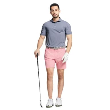 MAELREG Golf Polo Shirts for Men Pencil Pin Stripe Lightweight Breathable Moisture Wicking Dry Fit Casual Mens Polo - Image 2