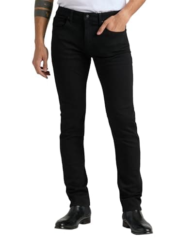 True Classic Mens Jeans – Stretch Jeans for Men, Slim Fit Men’s Stretch Jean - Tapered Skinny Fit, High-Stretch - Black, 38W X 32L - Image 1