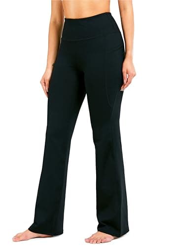28"/30"/32"/34" Inseam Women's Bootcut Yoga Pants Long Bootleg High-Waisted Flare Pants with Pockets BlackFlare_30_Medium Black - Image 2