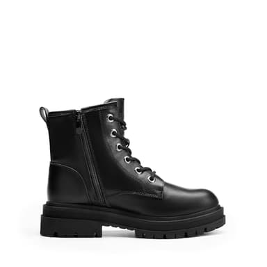 DREAM PAIRS Combat Boots Ankle Booties Lace-up Platform Side Zipper Lug Sole Boots,Size 8,Black,STRONG-5 - Image 2