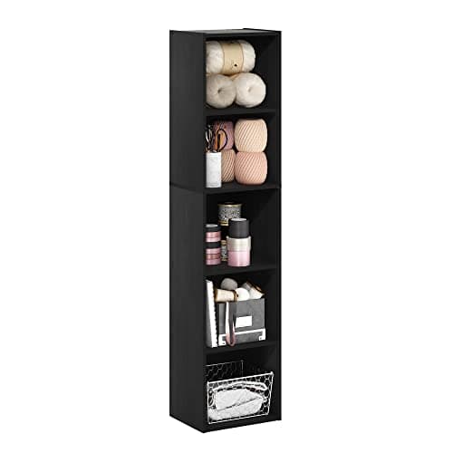 Furinno Luder Bookcase / Book / Storage, 5-Tier Cube, Blackwood - Image 1