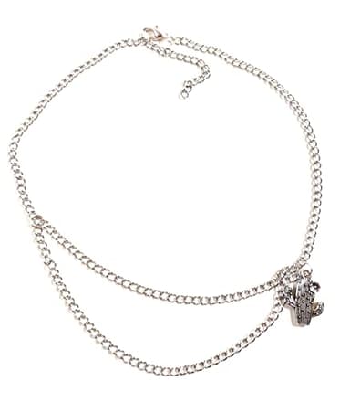 Cactus Boot Jewelry Charm Bracelet Half Drape Chain Adjustable Size 15 Inch Plated Silver Weatherproof - Image 2
