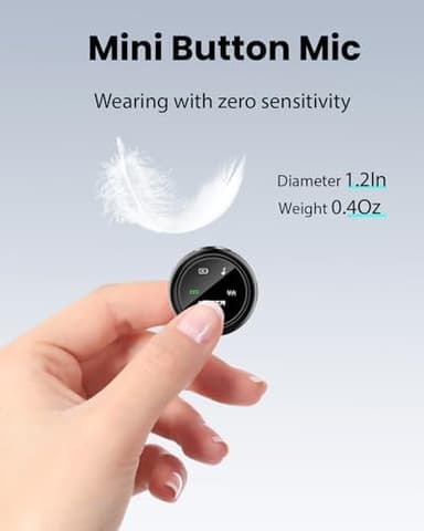 Mini Microphone for iPhone - Wireless Lavalier Microphone with Noise Cancellation - 40H Battery, 164ft Range, Lapel Mic for Video Record, Tiktok, Interview, Streaming, Vlogging (A37-Black - Image 2