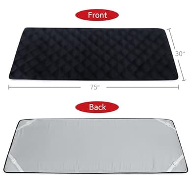 Cot Mattress Topper Pad Quilted, Non-Slip Super Soft Comfortable Cool Sleeping Pad 75"x30" for Camping Cot/Rv Bunk/Narrow Twin Beds, Black - Image 3