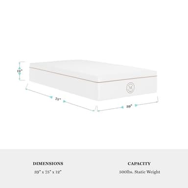 Martha Stewart SleepComplete Twin Mattress in a Box, Medium-Plush Dual-Action Cooling Gel Memory Foam Mattress, Removable Coolweave Jacquard Cover, 12", White - Image 2