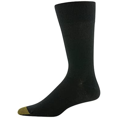 GOLDTOE Men's Cambridge Crew Socks, 6-Pairs, Black, Large - Image 3