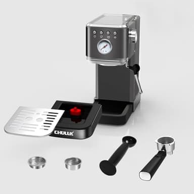 CHULUX Slim Espresso Machine with Milk Frother Steam Wand, 20 Bar Professional Italian Pump Semi Automatic Espresso Coffee Machine for Home Cappuccino & Latte Maker, Black - Image 7