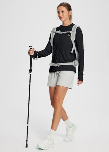 baleaf Women's SPF Jacket Sun Shirt UV Protection Hoodie Zip Up Long Sleeve Hooded Summer Clothing Running Hiking Black L - Image 6