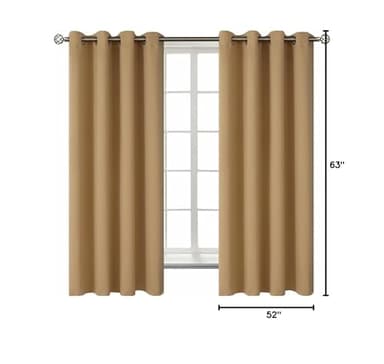 BGment Blackout Curtains for Living Room - Grommet Thermal Insulated Room Darkening Curtains for Bedroom, 2 Panels of 52 x 63 Inch, Khaki - Image 3