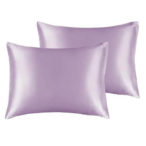 BEDELITE Satin Pillowcase for Hair and Skin, Super Soft and Cooling Similar to Silk Pillow Cases 2 Pack with Envelope Closure, Gift for Women Men(13"x18" Toddler Size, Lavender) - Image 1