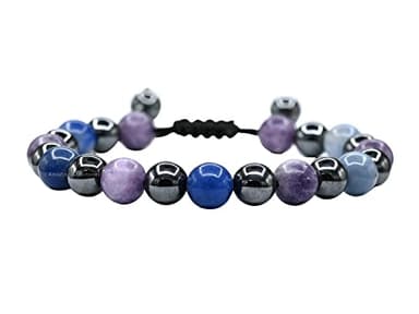Amazing Gemstone Stop Drinking Alcohol Manifestation Bracelet - Lepidolite Blue Aventurine Hematite Bracelet Set for Men Women Healing Calming Anxiety Stress Relief Gifts(Adjustable) - Image 1
