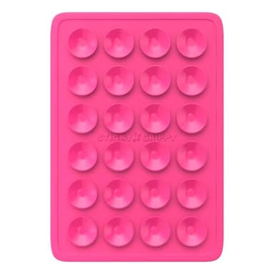 StickyGrippy Suction Phone Case Mount, Sillicon Adhesive Phone Accessory for iPhone and Android, Hands-Free Fidget Toy Mirror Shower Phone Holder, Tiktok Videos and Selfies (Pink) - Image 2
