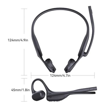 CXK Open Ear Headphones with Mic, Bluetooth Headset with AI Noise Cancellation Microphone Bluetooth 5.3 Air Conduction Headphones Wireless Headset with Mic for Work Call Meeting Driving - Image 8