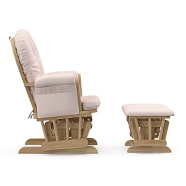 Storkcraft Premium Hoop Glider & Ottoman (Natural/Pink) — GREENGUARD Gold Certified Nursery Glider, Solid Wood Craftsmanship, Smooth-Gliding Nursery Chair and Ottoman, Award-Winning - Image 10