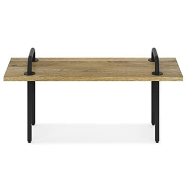 SIMPLIHOME Berkeley SOLID MANGO WOOD 42 Inch Wide Industrial Entryway Bench in Natural, For the Living Room, Entryway and Family Room - Image 4