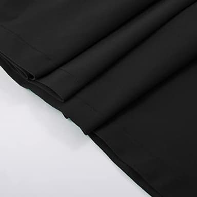 Belle Poque Womens Elastic Waist Black A-line Skirt with Pocket,Medium - Image 7