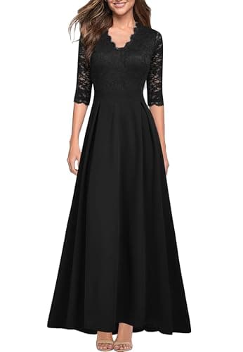 REPHYLLIS Black Dresses for Women Bridesmaid Quinceanera Evening Dresses XL - Image 1